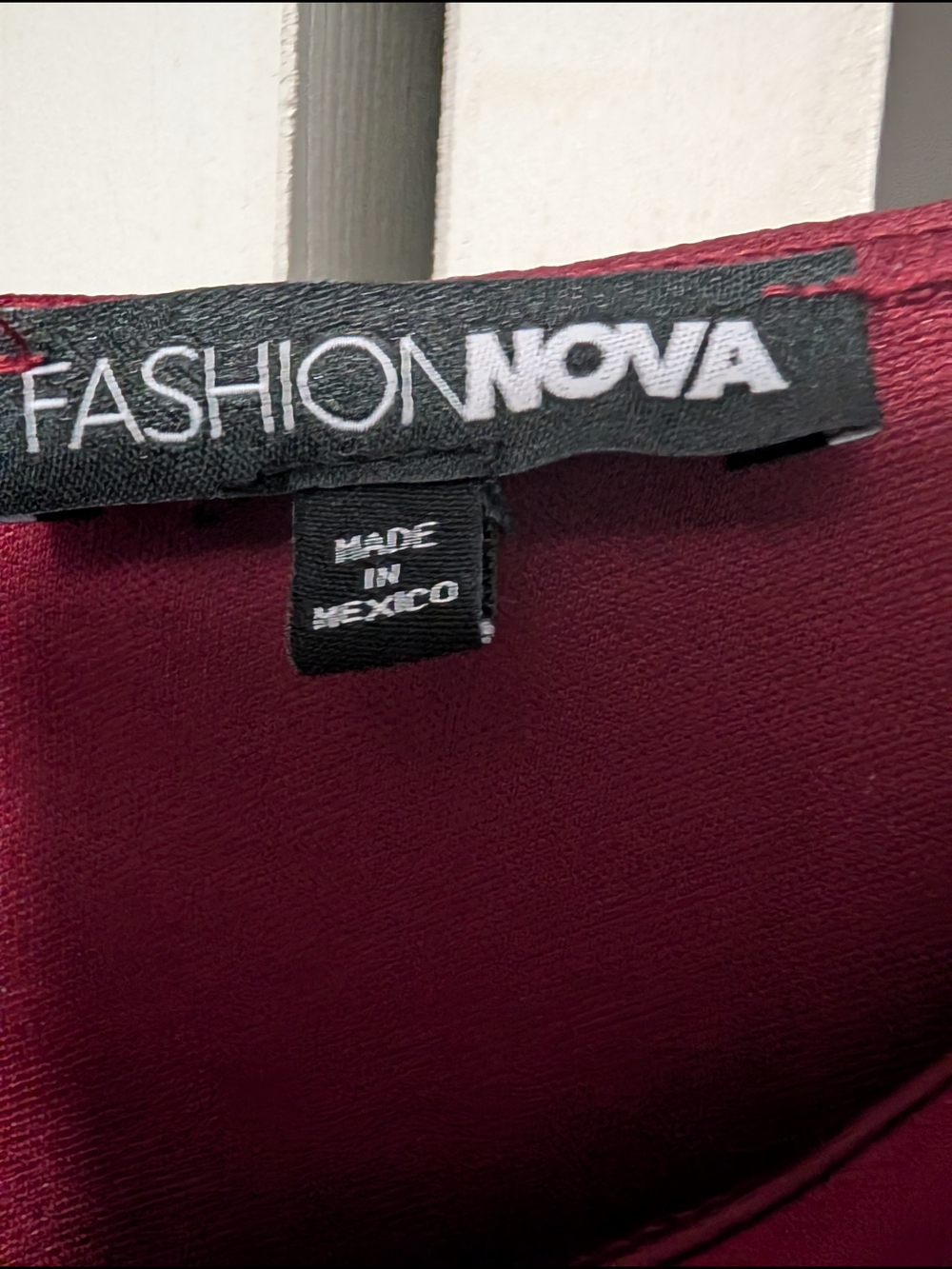 Fashion Nova Stella Ruched Long Sleeve Mini Dress - Burgundy (1X) (NWOT) - Picture 8 of 10